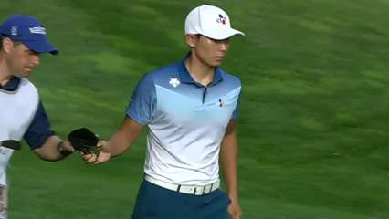 Whee Kim gets up and down on opening hole at Quicken Loans