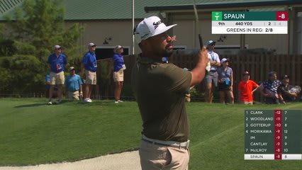J.J. Spaun's 117-yard approach sets up birdie on No. 9 at BMW Championship