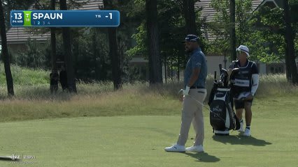 J.J. Spaun gets up-and-down from 87 yards for birdie on No. 13 at Genesis Scottish Open