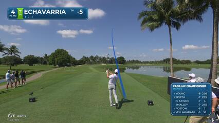 Nico Echavarria sinks 17-foot putt for birdie on No. 4 at Cadillac