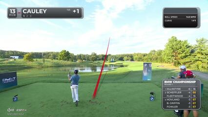 Bud Cauley sinks a 23-foot birdie putt on No. 13 at BMW Championship