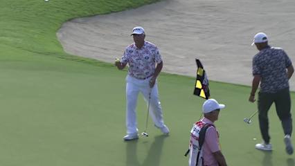 Scott Parel's approach rolls in to within 5 feet at Mitsubishi