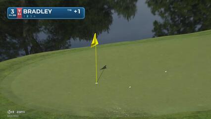 Keegan Bradley's 120-yard approach sets up birdie on No. 3 at the Memorial