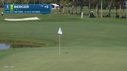 Daniel Berger gets up-and-down from 118 yards for birdie on No. 3 at Cadillac