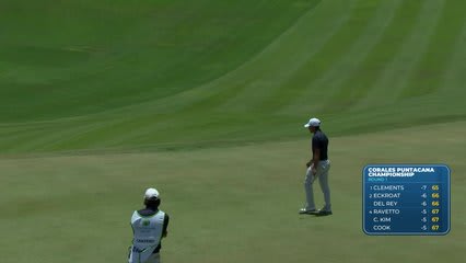 Ivan Cantero Gutierrez drains 24-foot birdie putt on No. 13 at Corales Puntacana
