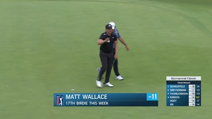 Matt Wallace sinks long birdie putt at Baycurrent