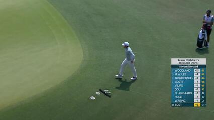 Alejandro Tosti holes out 86-foot birdie putt on No. 12 at Texas Children's