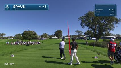 J.J. Spaun hits 183-yard tee shot to 7 feet, sets up birdie on No. 8 at Farmers