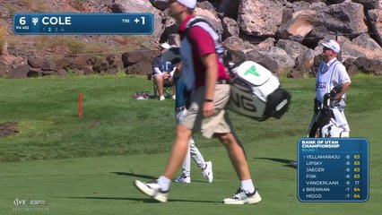 Eric Cole sinks 27-foot birdie putt on No. 6 at Bank of Utah