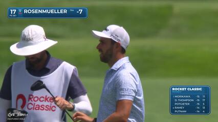 Thomas Rosenmueller sinks a 46-foot eagle putt on No. 17 at Rocket Classic