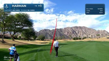 Brian Harman hits 186-yard approach to 13 feet, sets up birdie on No. 3 at The American Express