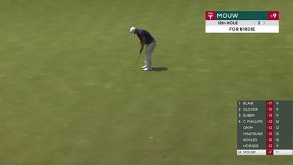 William Mouw sinks 21-foot birdie putt on No. 12 at John Deere