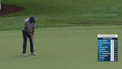 Jorge Campillo makes short birdie putt at Myrtle Beach