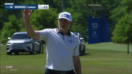 David Skinns holes long birdie putt at Zurich Classic
