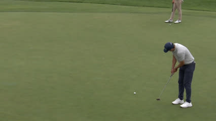 Matt McCarty sinks a  birdie putt at Utah Championship
