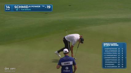 Schmid/Power makes birdie on No. 14 at Zurich Classic
