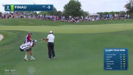 Tony Finau gets up-and-down from 75 feet for birdie on No. 2 at Valero