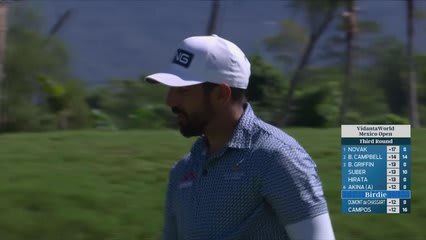Matthieu Pavon drains 7-foot birdie putt on No. 8 at Mexico Open