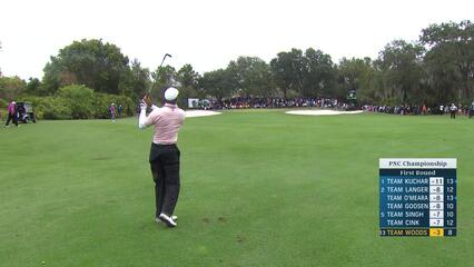 Tiger Woods uses nice approach to yield birdie at PNC Championship