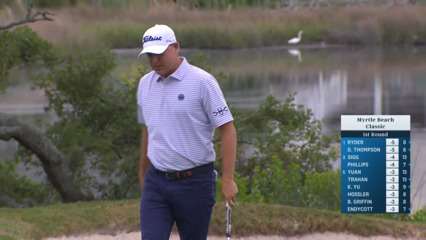 Bill Haas converts a 24-foot birdie putt at Myrtle Beach