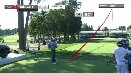 Cameron Tringale curves in tee shot to yield birdie at BMW Championship