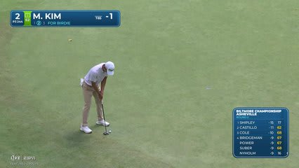 Michael Kim sinks 11-foot birdie putt on No. 2 at Biltmore Championship