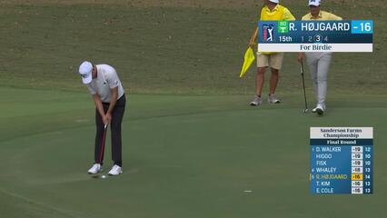 Rasmus Højgaard rolls in 8-foot birdie putt at Sanderson Farms