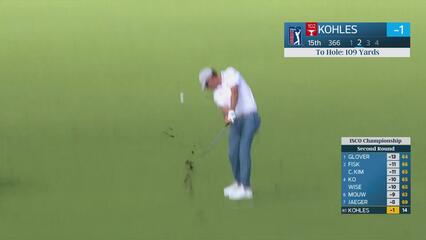 Ben Kohles gets up-and-down from 110 yards for birdie on No. 15 at ISCO Championship