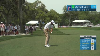 Scottie Scheffler's 147-yard approach sets up birdie on No. 6 at RBC Heritage