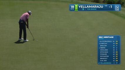 Sudarshan Yellamaraju sinks 15-foot birdie putt on No. 18 at RBC Heritage