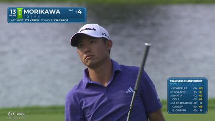 Collin Morikawa makes birdie on No. 13 at Travelers