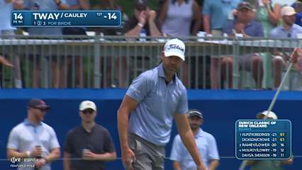 Kevin Tway makes birdie on No. 14 at Zurich Classic