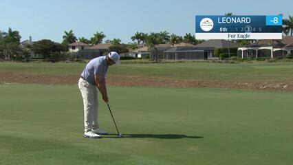Justin Leonard makes eagle putt on No. 6 at Chubb Classic