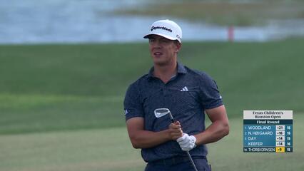 Michael Thorbjornsen hits 202-yard approach to 23 feet, sets up birdie on No. 16 at Texas Children's