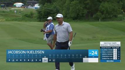 Team Jacobson/Kjeldsen holes out for birdie on No. 11 at American Family Insurance Championship