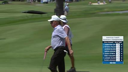 Team Olazábal/Jiménez makes birdie on No. 11 at American Family Insurance Championship
