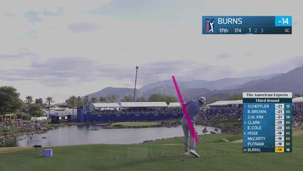 Sam Burns hits 174-yard tee shot to 6 feet, makes birdie on No. 17 at The American Express