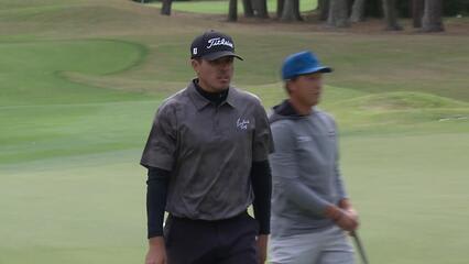 Joseph Bramlett sinks a 10-foot birdie putt on No. 13 at Club Car Championship