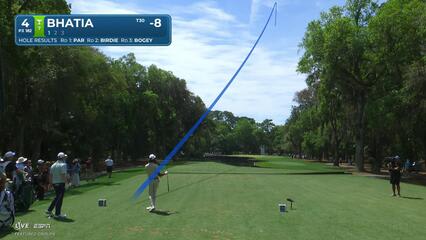 Akshay Bhatia sinks 19-foot birdie putt on No. 4 at RBC Heritage