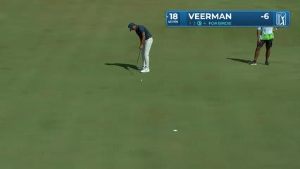 Johannes Veerman sinks 18-foot birdie putt on No. 18 at Corales Puntacana