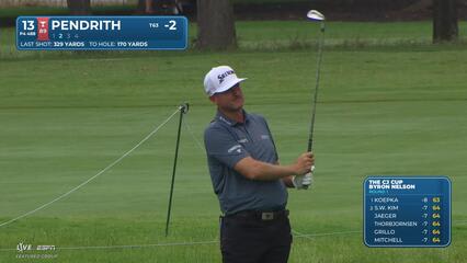 Taylor Pendrith sinks a 38-foot birdie putt on No. 13 at THE CJ CUP