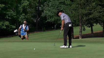 Sebastian Cappelen makes birdie on No. 15 at BMW Charity Pro-Am