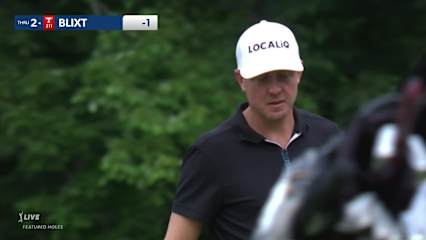 Jonas Blixt sinks a 22-foot birdie putt at Travelers