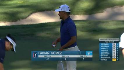 Fabián Gómez makes birdie on No. 18 at Barracuda