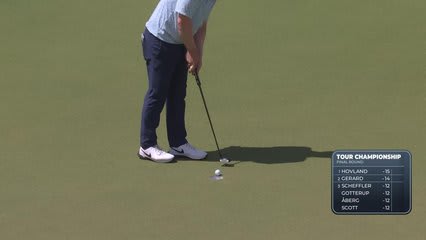 Robert MacIntyre sinks 1-foot putt for birdie on No. 6 at TOUR Championship