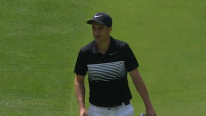 Ross Fisher holes out from off the green at Mexico Championship