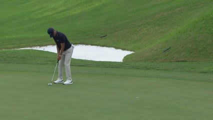 Chandler Blanchet drains 13-foot putt for birdie on No. 7 at Butterfield Bermuda