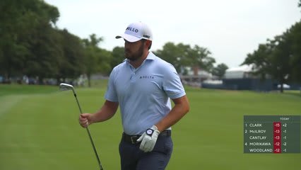 Patrick Cantlay gets up-and-down from 204 yards for birdie on No. 10 at BMW Championship