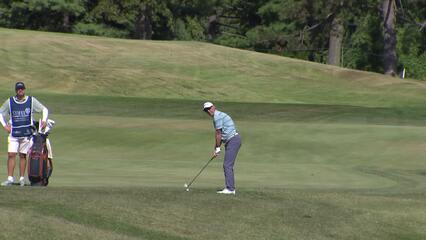 Cameron Percy holes out for birdie on No. 16 at Stifel Charity Classic