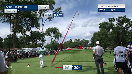 Davis Love III dials in tee shot to set up birdie at Rocket Mortgage